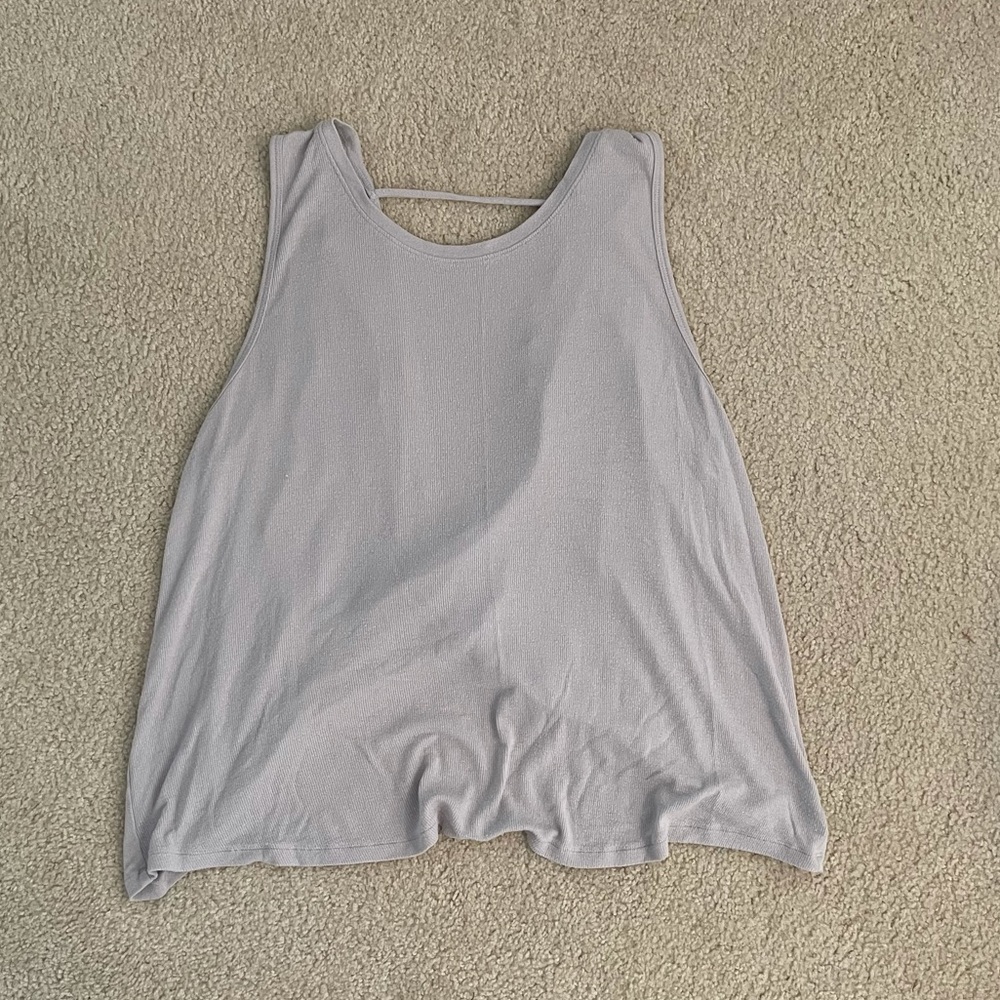 Athleta Criss Cross Back Tank Top, Grey and Purple